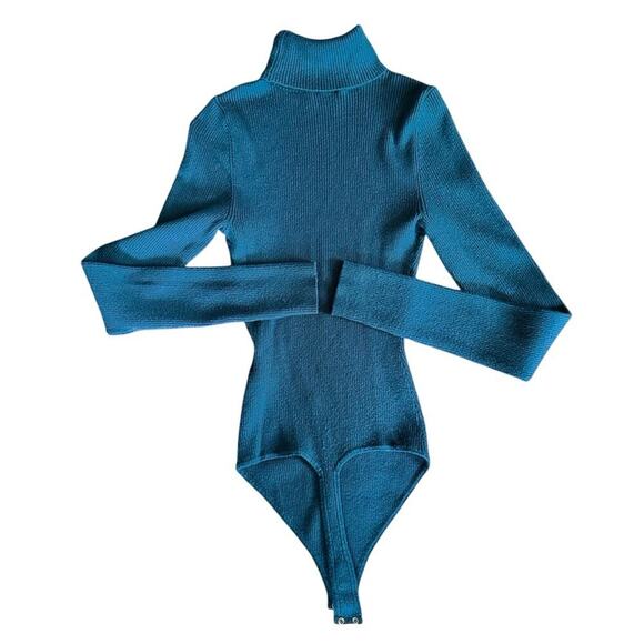 😍2 for $20 Abercrombie & Fitch Emerald Green Turtleneck Bodysuit – Size Small - Picture 4 of 7